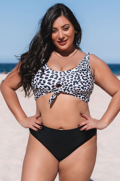 Ocean Chic - Leopard Print Tie Front Plus Size Bikini Set
