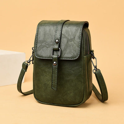 Damen-Umhängetasche aus Kunstleder mit kompakter Vordertasche - Daniela