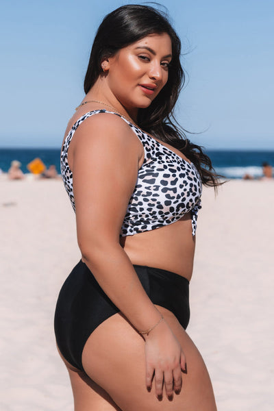 Ocean Chic - Leopard Print Tie Front Plus Size Bikini Set
