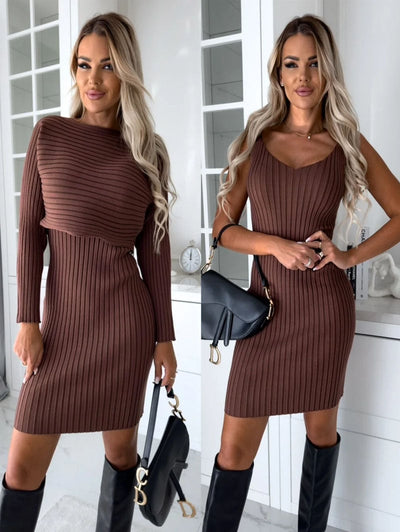 Margo - Set aus gestricktem Pullover und Cami-Kleid