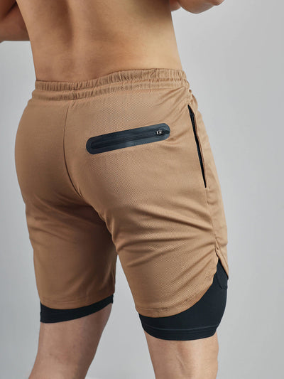 SportFit - 2 in 1 Mesh Shorts mit Innenfutter