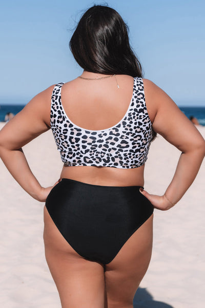 Ocean Chic - Leopard Print Tie Front Plus Size Bikini Set