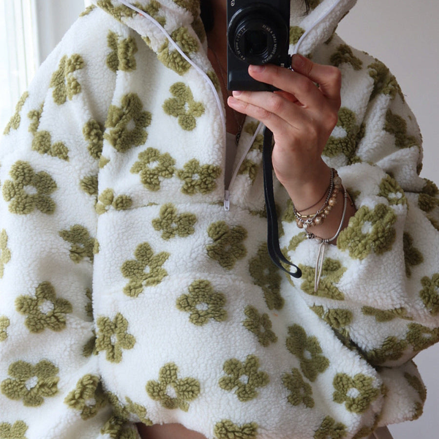 Damen-Fleece-Sweatshirt mit großer Tasche - Liora