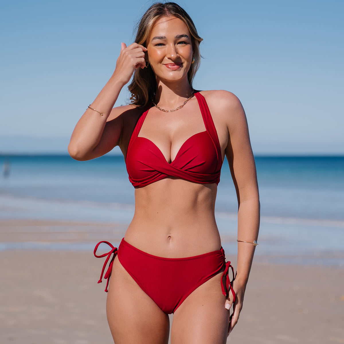 Ocean Chic - Bikini-Set mit verdrehtem und Neckholder-Ausschnitt, und Schnürung