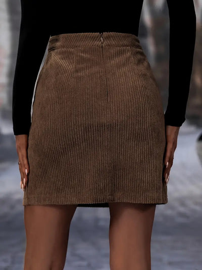 Weicher Damen-Cordrock für einen lässigen und raffinierten Look bei Kälte - Christina