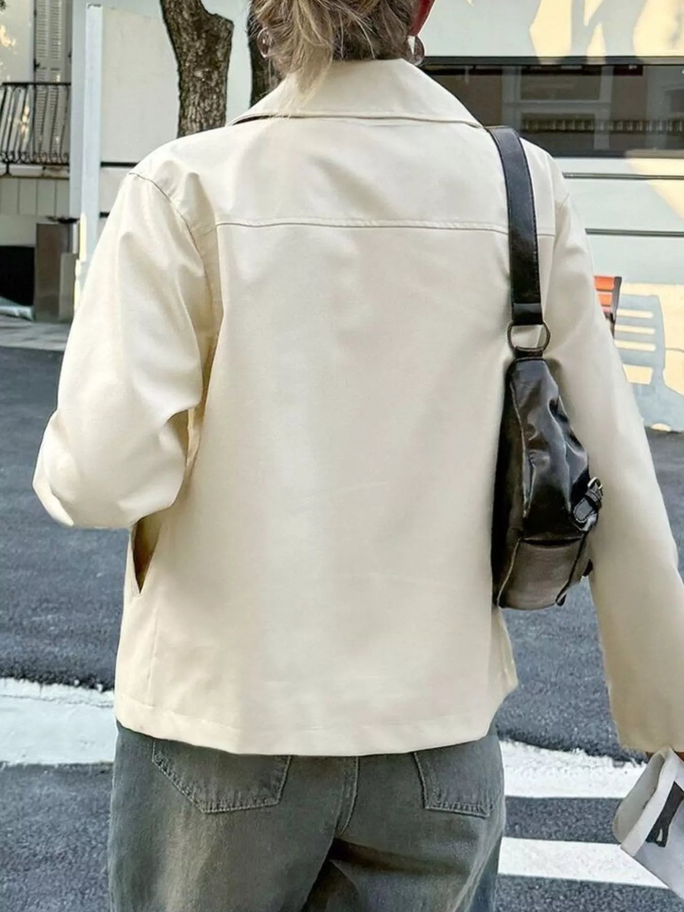 Damenjacke mit Ledereffekt und Frontreißverschluss - Kendra