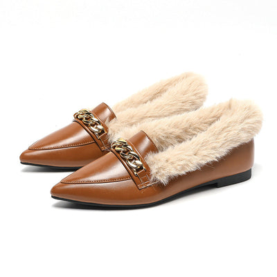 Feine spitz zulaufende Damen-Slipper mit Futter - Ameline