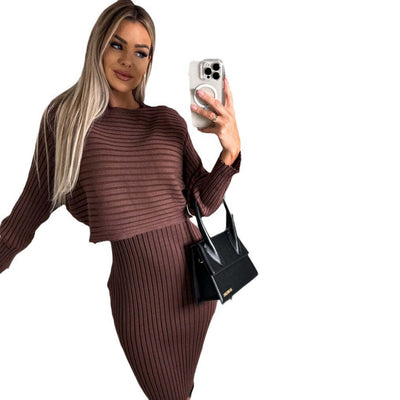 Margo - Set aus gestricktem Pullover und Cami-Kleid