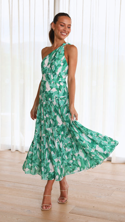 Cory - Ein-Schulter-Kleid mit Blumendruck