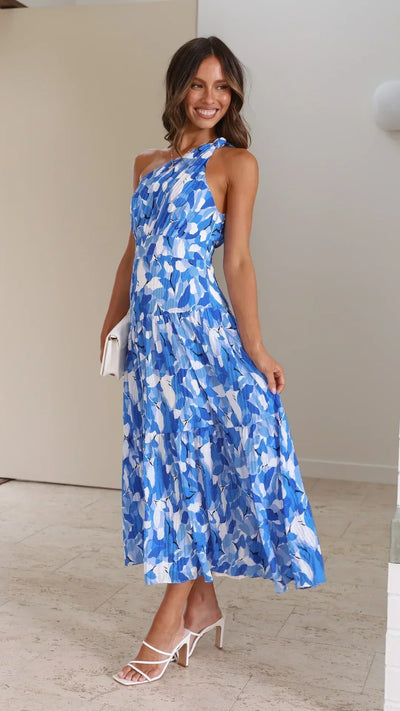 Cory - Ein-Schulter-Kleid mit Blumendruck
