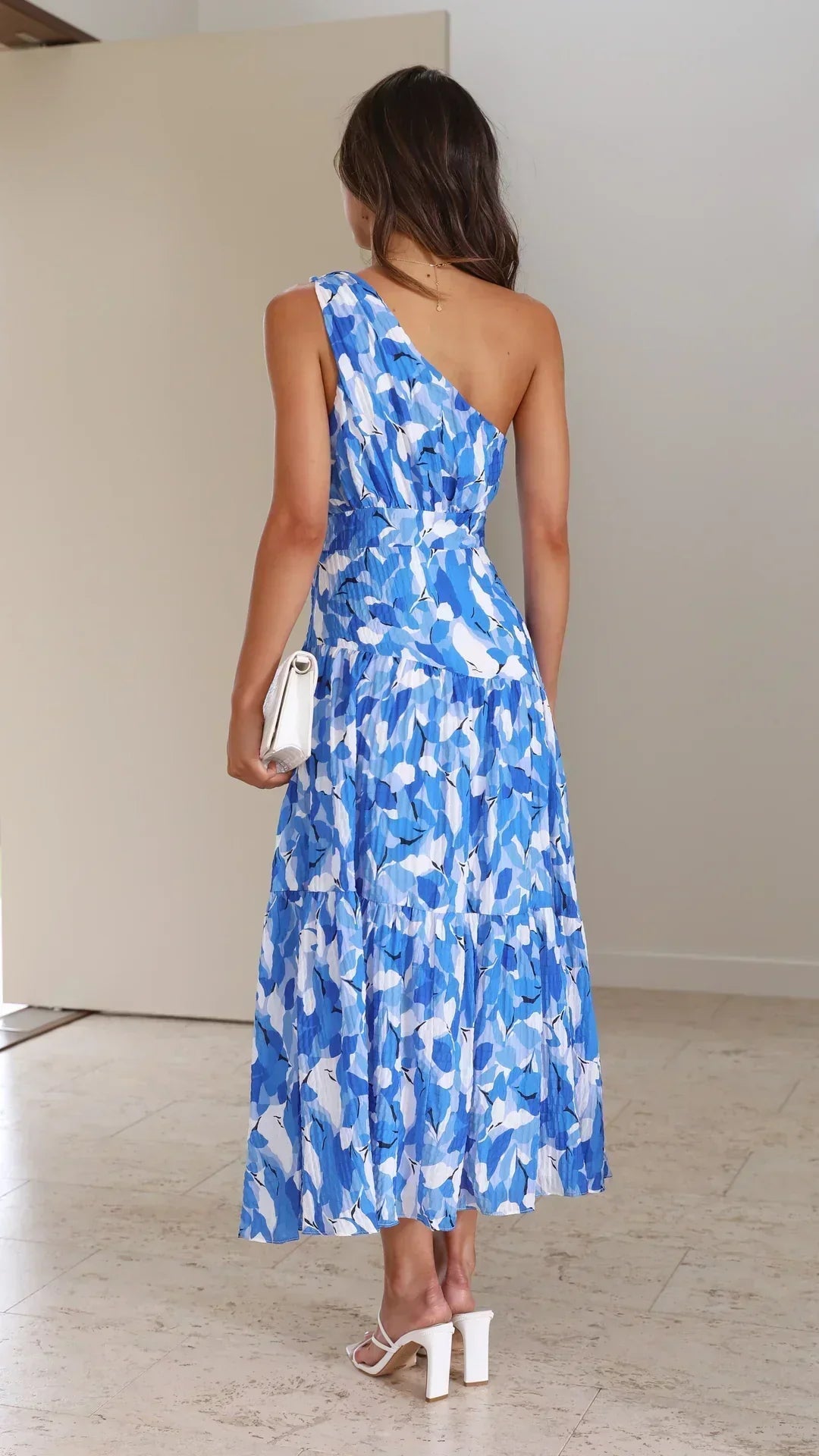 Cory - Ein-Schulter-Kleid mit Blumendruck