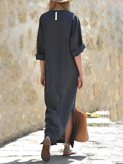 Nella- Langes Maxikleid mit Sommerschlitz