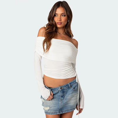 Langärmeliges schulterfreies Damen-Top - Sophia