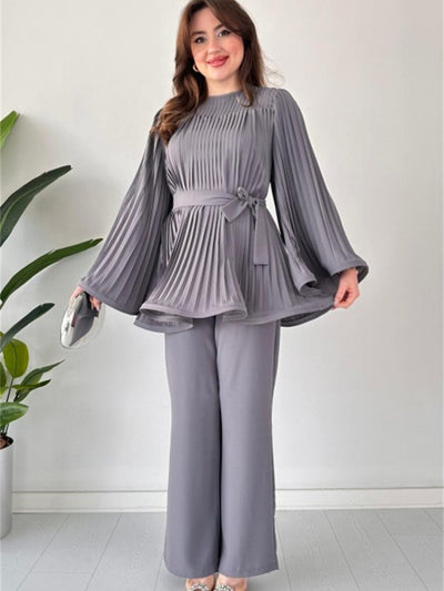 Elenor - Elegantes Damen-Sommer-Set Oberteil + Hose