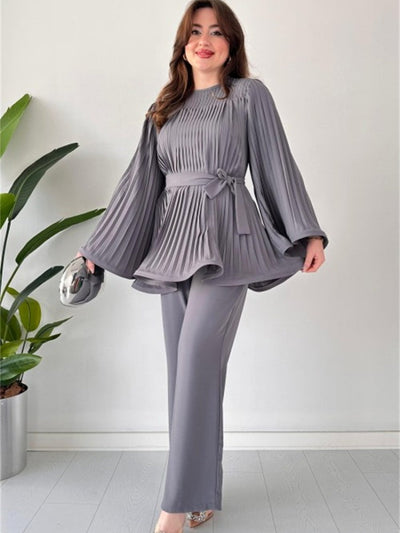 Elenor - Elegantes Damen-Sommer-Set Oberteil + Hose