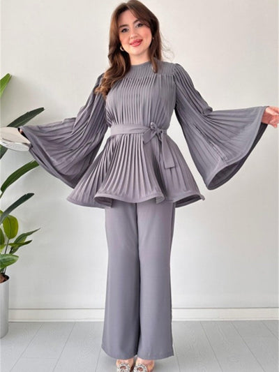 Elenor - Elegantes Damen-Sommer-Set Oberteil + Hose