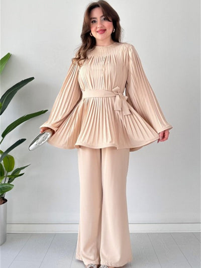 Elenor - Elegantes Damen-Sommer-Set Oberteil + Hose