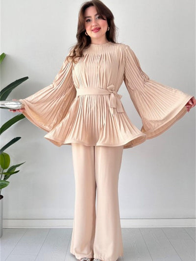 Elenor - Elegantes Damen-Sommer-Set Oberteil + Hose