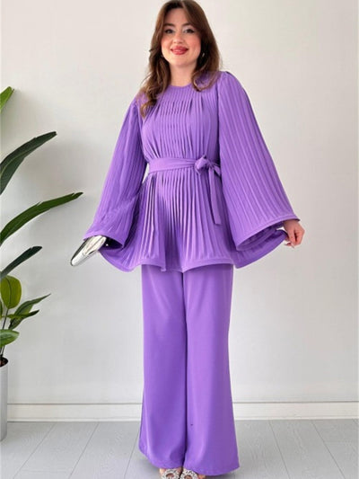 Elenor - Elegantes Damen-Sommer-Set Oberteil + Hose
