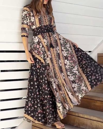 Beatrix - Kleid mit elegantem Retro-Stil und Blumen