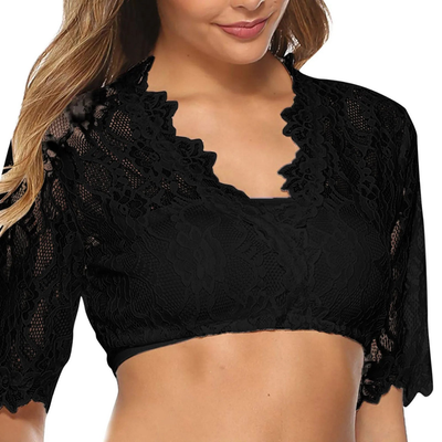 Damen Trachten Dirndl Bluse mit Spitze - Irmgard