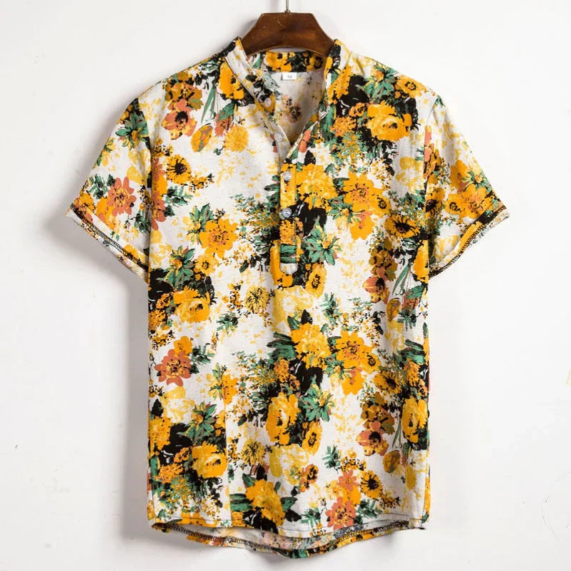 Herren Kurzarmhemd mit Print – Stilvoll