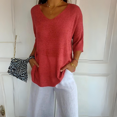 Marij - Lässiger Pullover mit V-Ausschnitt für Frauen