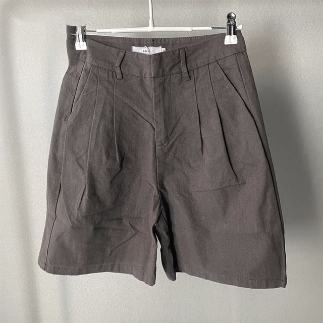 Damen-Shorts aus Leinen mit hoher Taille und geradem Schnitt - Clara