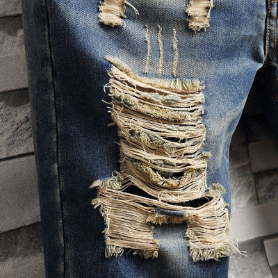 Herren Denim-Shorts urbaner Stil ausgefranst - Bruno
