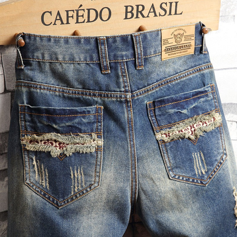 Herren Denim-Shorts urbaner Stil ausgefranst - Bruno