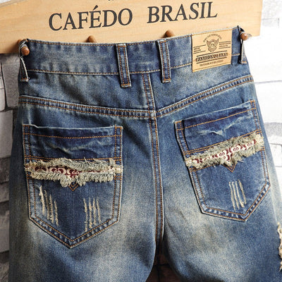 Herren Denim-Shorts urbaner Stil ausgefranst - Bruno