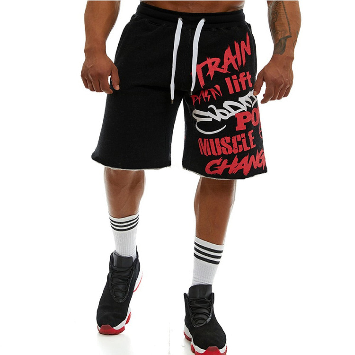 Baumwollshorts für Männer mit urbaner Typografie - Adrián