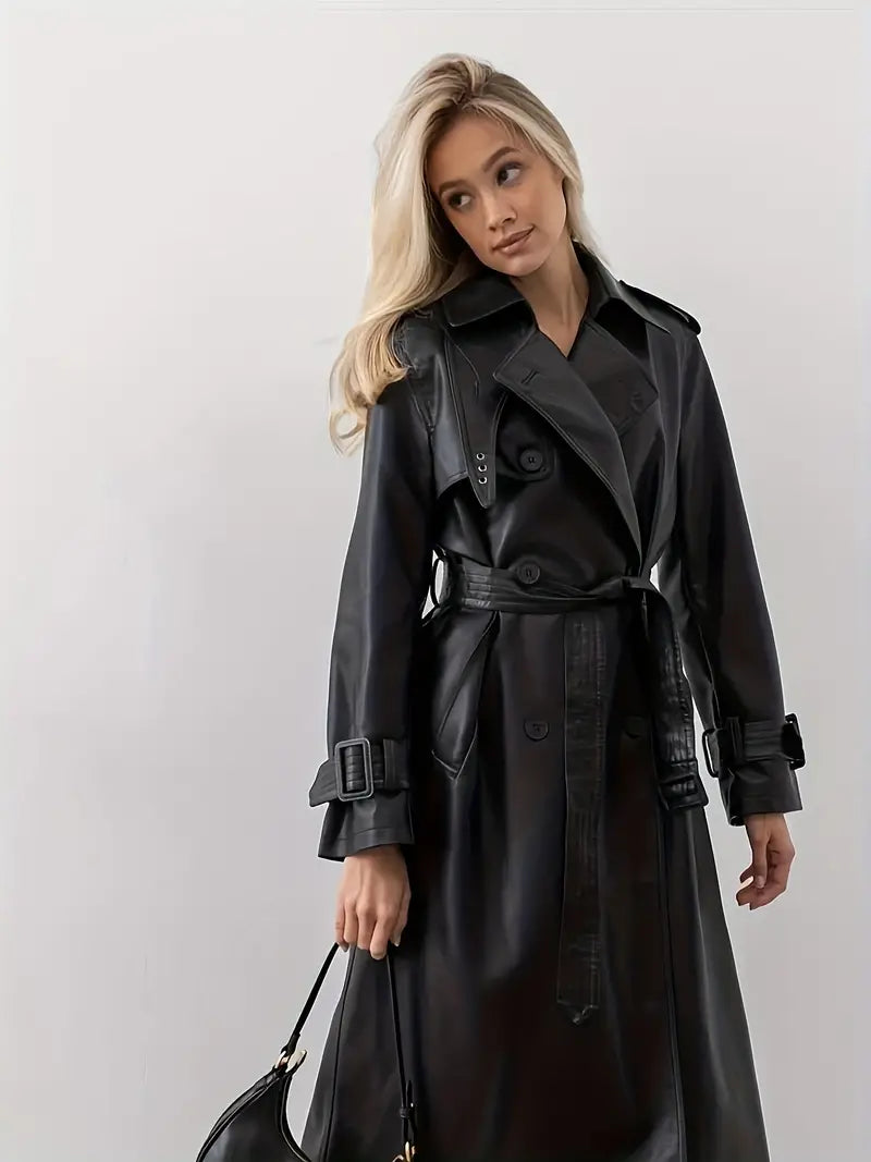 Trenchcoat aus Leder mit Gürtel - Hayle