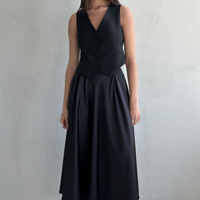 Hochtaillierter, stylischer Maxi-Rock für Damen – fließend