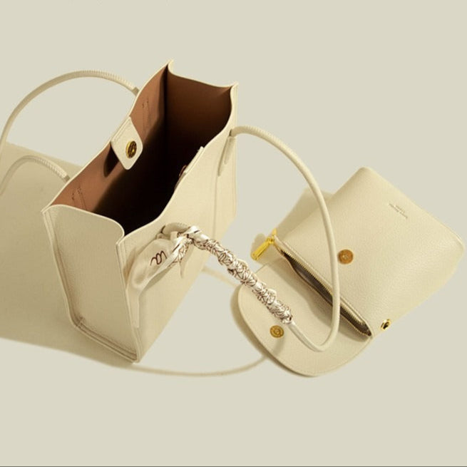 Damen Shopper Tasche aus strukturiertem Lackleder mit Crossbody Tasche - Renata
