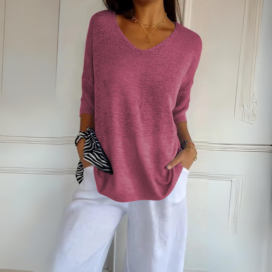 Marij - Lässiger Pullover mit V-Ausschnitt für Frauen
