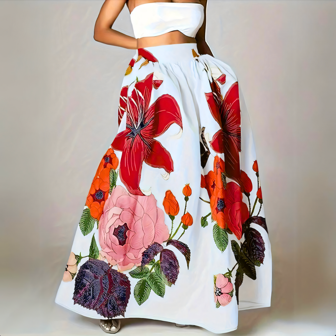 Rosa - Bunter langer Damenrock