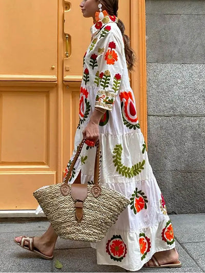 Kiana - Bohème-Kleid mit lockerem Print