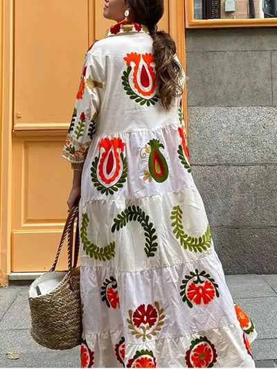 Kiana - Bohème-Kleid mit lockerem Print