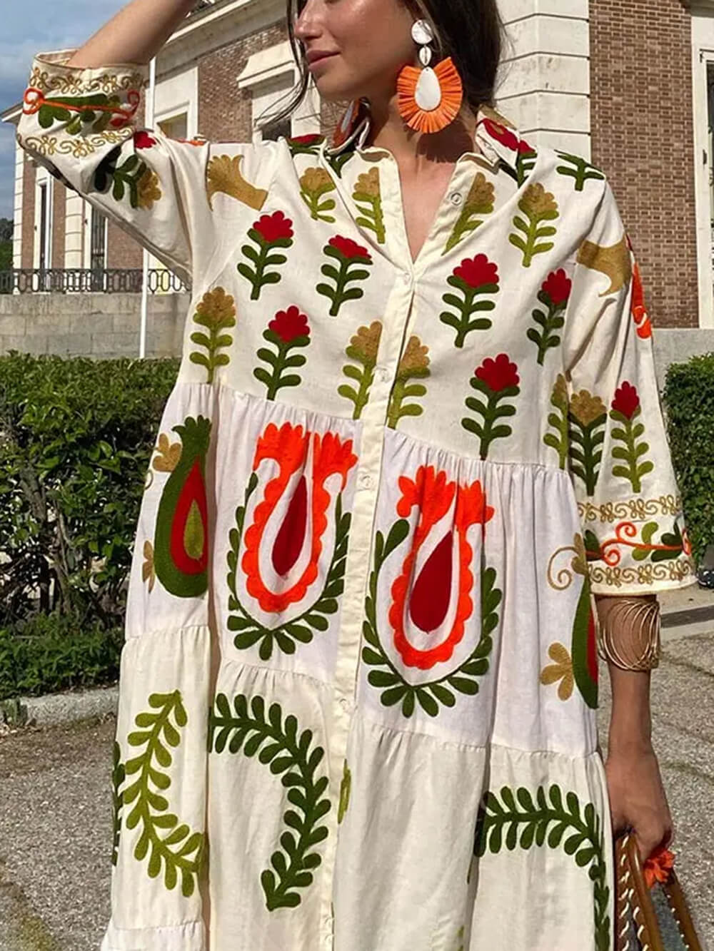 Kiana - Bohème-Kleid mit lockerem Print