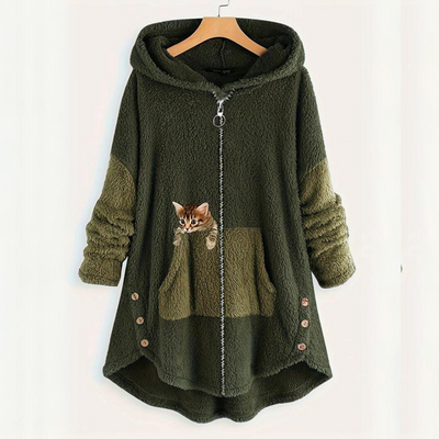 Loes - Warmer flauschiger Katzen-Hoodie