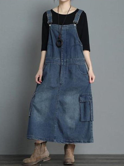 Jeans-Latzkleid mit lockerer Passform - Vici