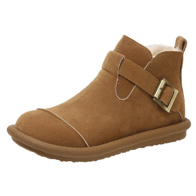 Damen-Winterstiefel aus Wildleder mit seitlicher Schnalle - Estelle