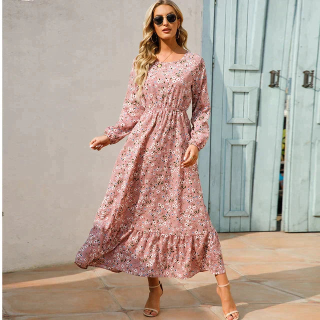 Petra - Modisches Blumenkleid mit Rundhalsausschnitt