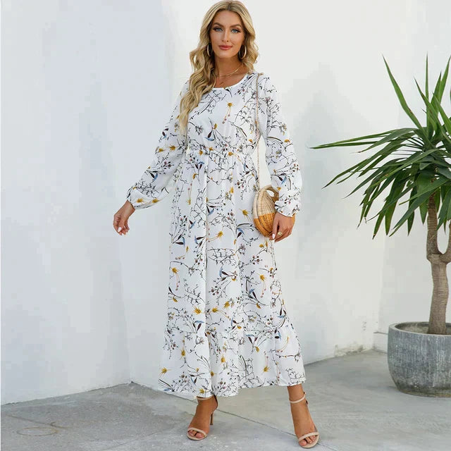 Petra - Modisches Blumenkleid mit Rundhalsausschnitt