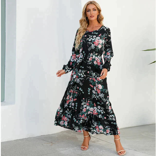 Petra - Modisches Blumenkleid mit Rundhalsausschnitt