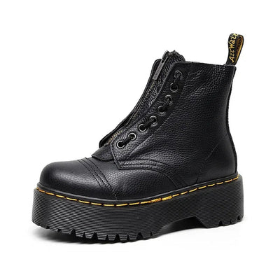 Leandra – Stylische Plateaustiefel aus Leder für einen trendbewussten Look