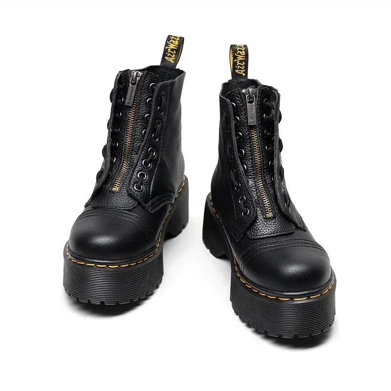 Leandra – Stylische Plateaustiefel aus Leder für einen trendbewussten Look