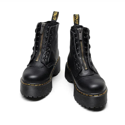 Leandra – Stylische Plateaustiefel aus Leder für einen trendbewussten Look