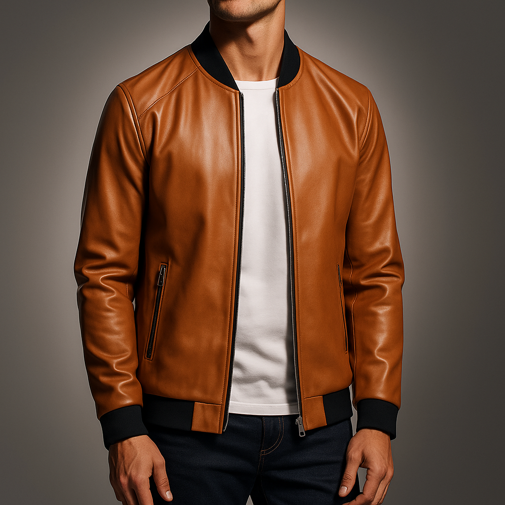 Herren-Bomberjacke aus Leder - Darel